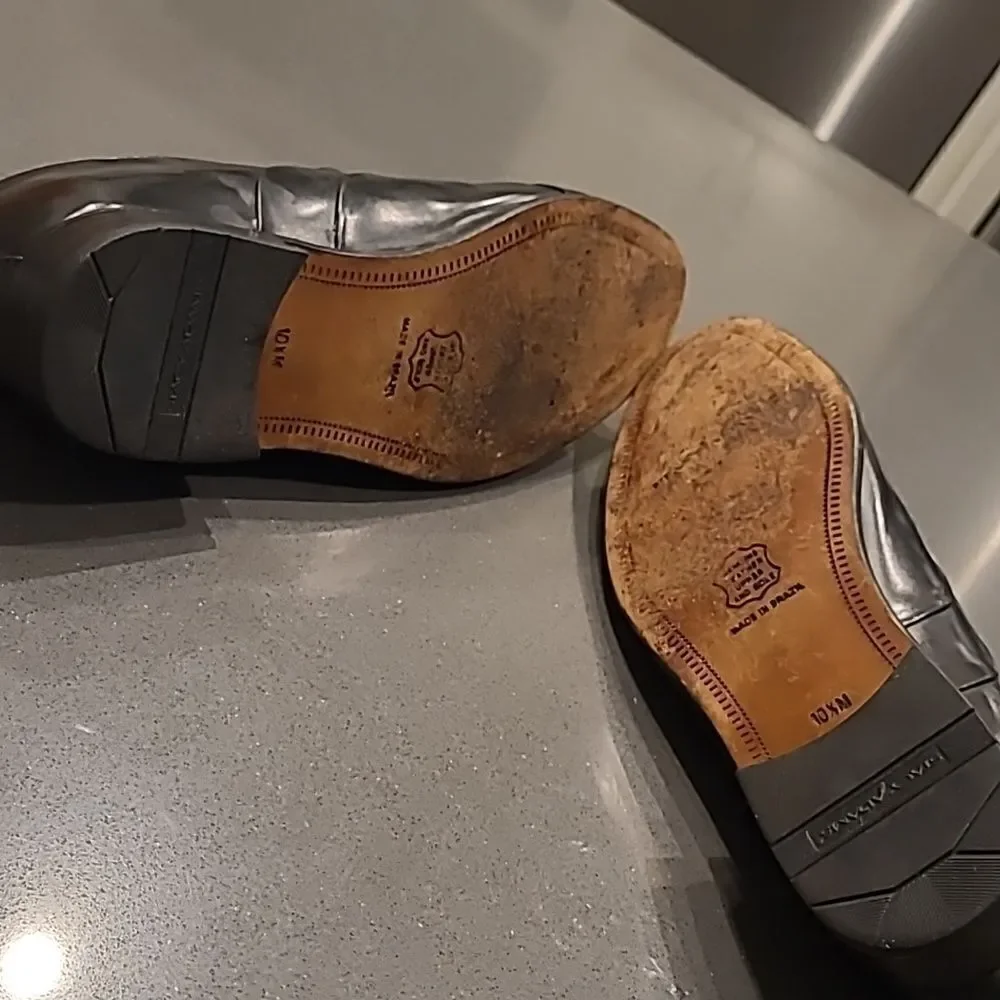 Stacy Adam's  SZ 10.5 M comfort flex leather shoes, made in Brazil,  black